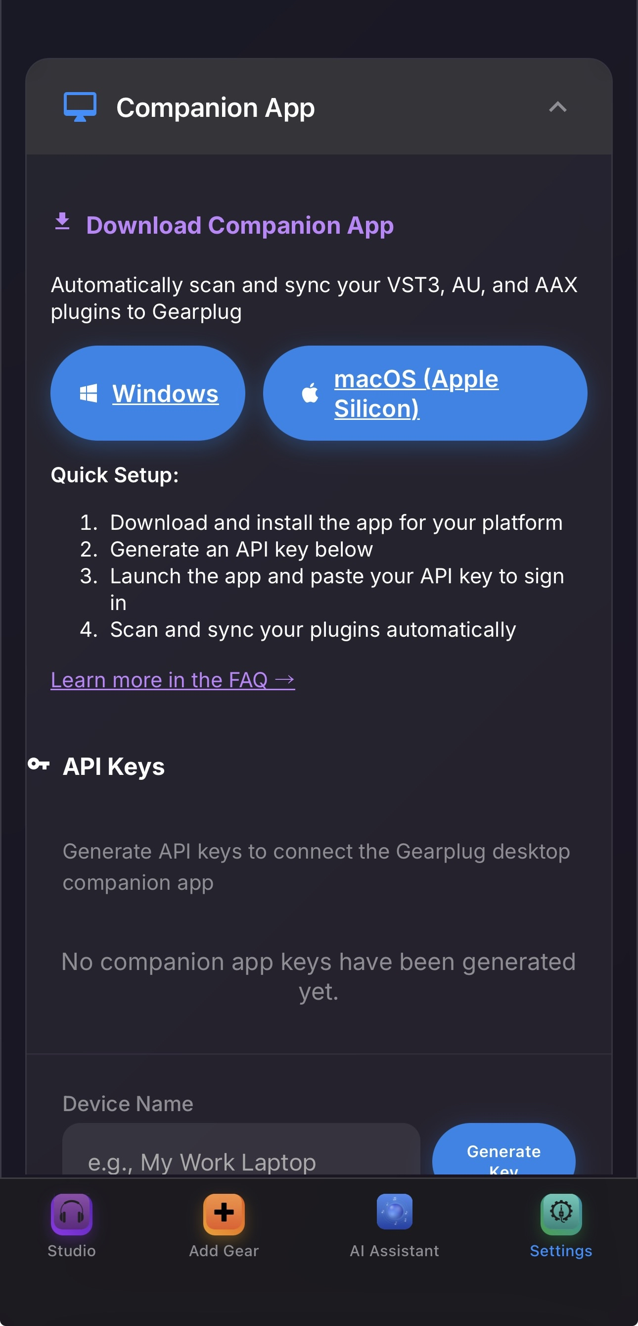 Desktop Companion App